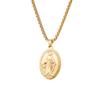 Retro Die-cast Geometric Oval Angel Pendant Necklace Light Luxury Fashion Long Accessories