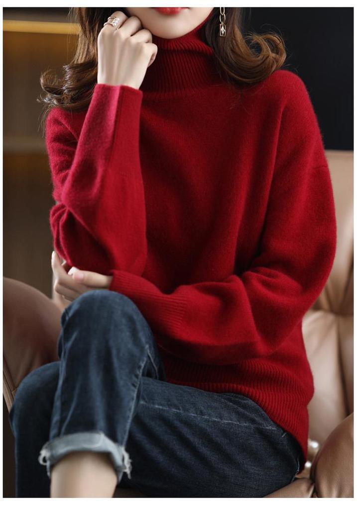 Plus Size Wool Sweater for Women - Autumn/Winter Collection, Lazy Style, Loose Fit, Slimming, Versatile Fashion Base Layer