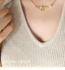 Celebrity-Inspired Gold-Plated Titanium Steel Necklace with Zircon Root-Shaped Pendant