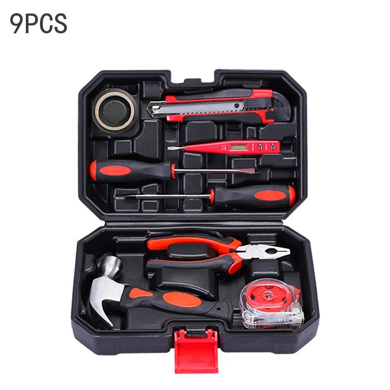 19/43/120 Piece Hand Tool Kit Set with Toolbox MultiFunctional Household DIY Tool Set with Screwdriver Hammer Wrench Pliers Tape