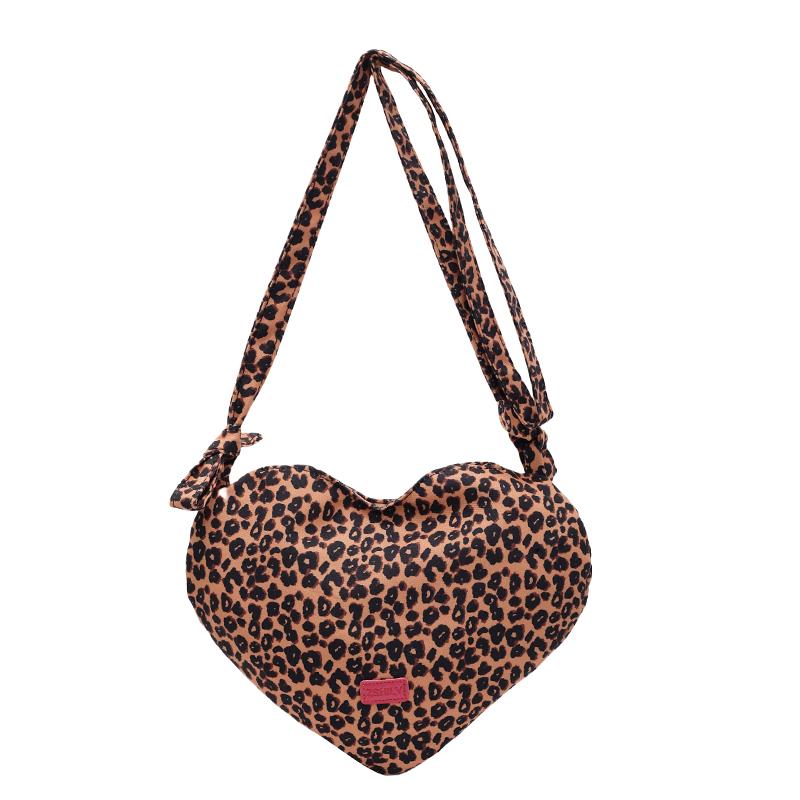 

Fashionable Heart Leopard Print Oulder Bags Women s Crossbody Phone Bags Autumn Winter New Versatile Single Strap Bags Portable