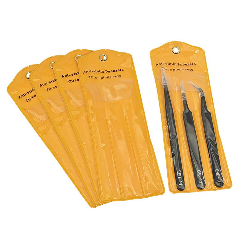 

6-Piece Stainless Steel Tweezer Set for ESD Repair and Nail Art with Pointed and Bent Heads