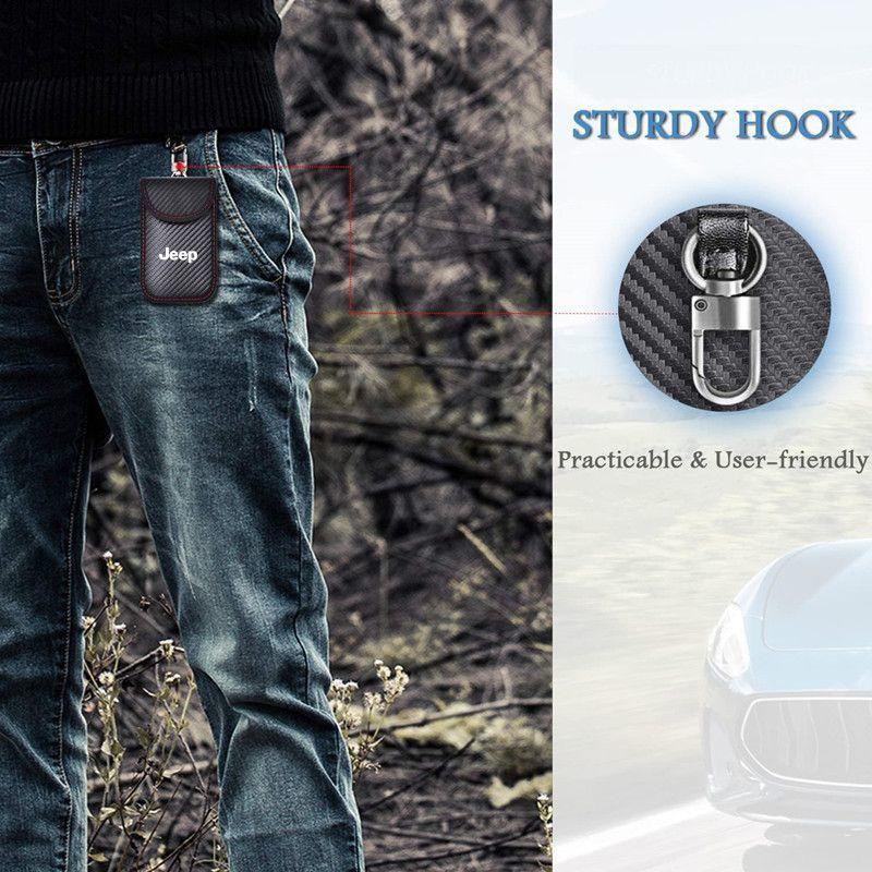 wert-gijn-Car Key Pouch Signal-blocking Faraday Bag Key Case Anti-theft Car Key Storage Organizer For Jeep Cherokee Renegade JK Renegade120000