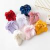 Lovely Baby Infant Girls Socks Kids Pure Color Pink Red Yellow Mesh Ruffle Socks Summer Cute Bow Knot Short Socks