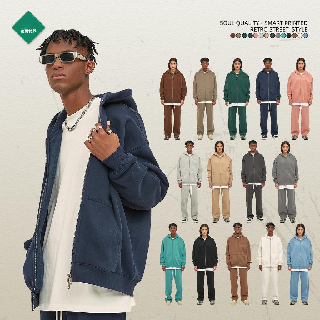 ARTIE Men's 2024 Velvet-Lined Double-Zip Hooded Sweatshirt: Autumn/Winter Loose Fit