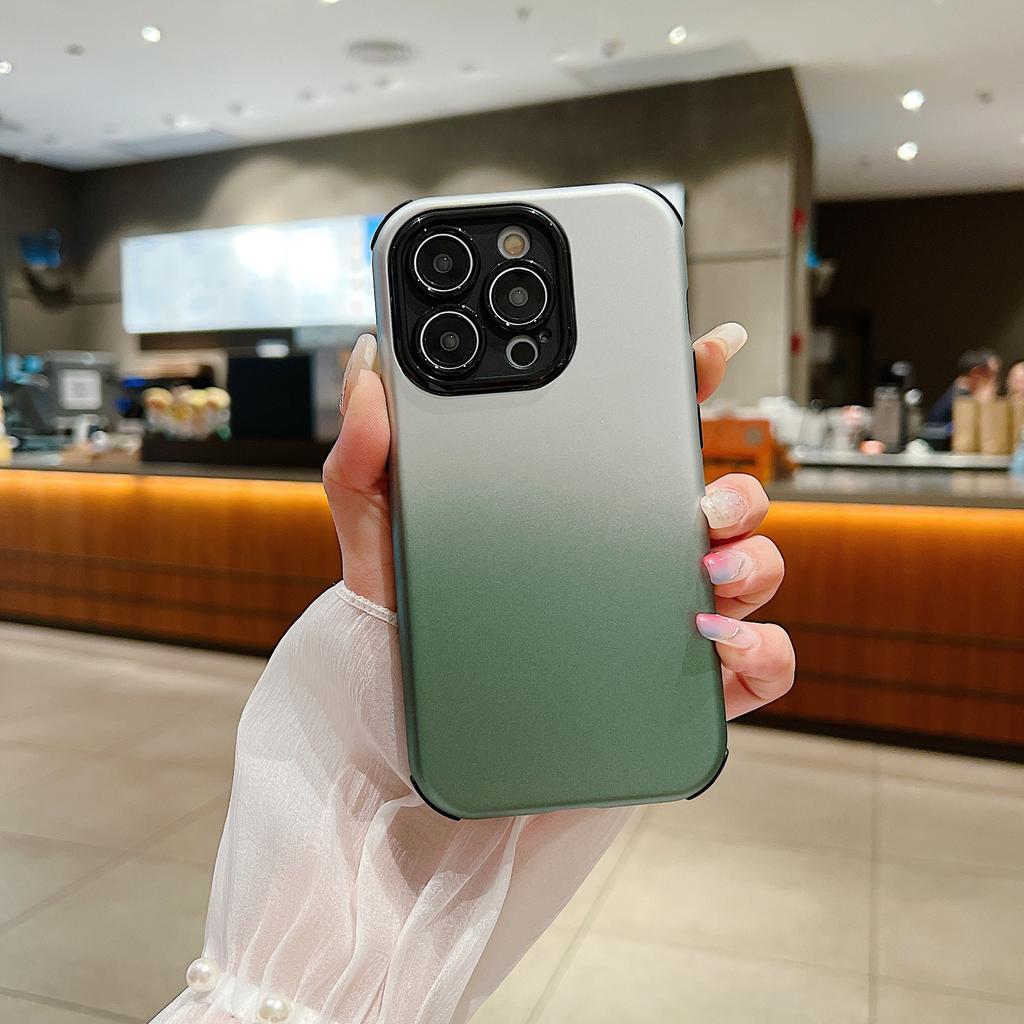 Advanced simple paint gradual change color for iPhone14Pro max iPhone 15 case 13/12 two-in-one