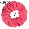 6pcs/lot Candy Color Scrunchies Elastic Hair Band Women Girls Ponytail Holder Rubber Accessories Waffle fabric