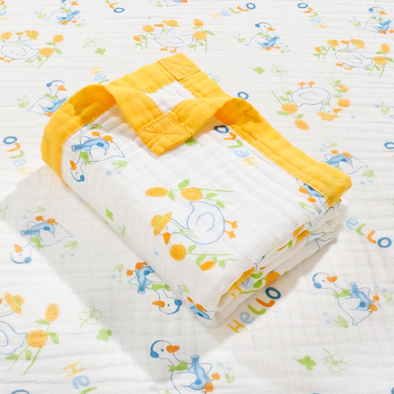 Toalha e Colcha de Algodão Gaze de Seis Camadas para Bebê – Cobertor para Criança Pequena Primavera/Verão