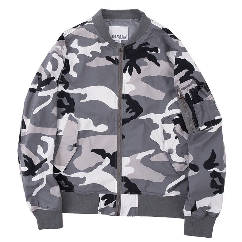 Męska kurtka pilotka MA1 w kamuflażu: Modna kurtka bejsbolowa inspirowana Siłami Powietrznymi USA na jesień/zimę