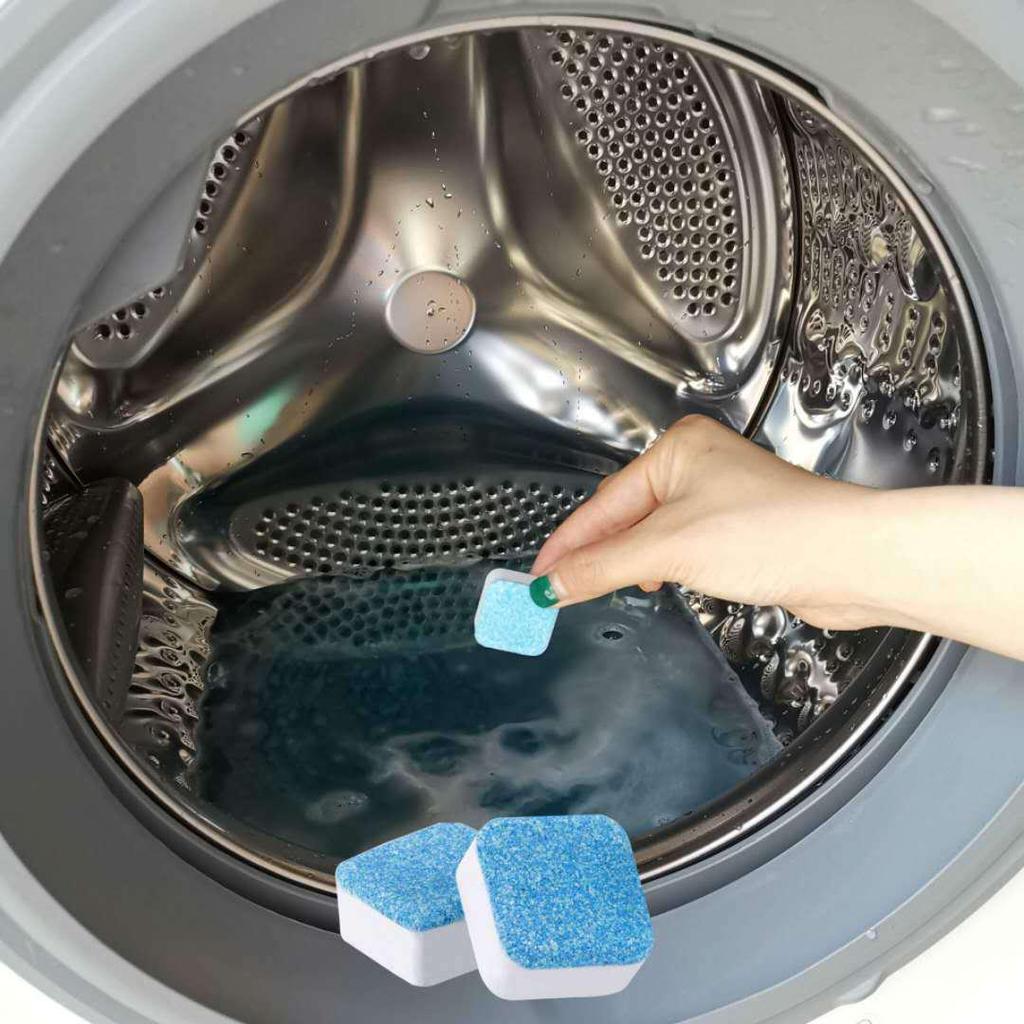12-Pack Washing Machine Cleaning Tablets, for Front & Top Loaders, Effervescent Stain Remover