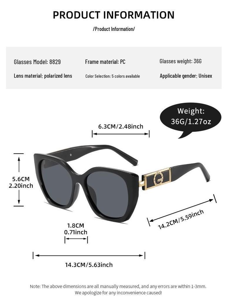 Women's Retro Large-Frame Polarized Sunglasses - Slimming & High-End Sun Protection for Driving.