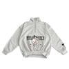 Hello Kitty Size 120 Half-Zip Sweatshirt, Girls, Gray,