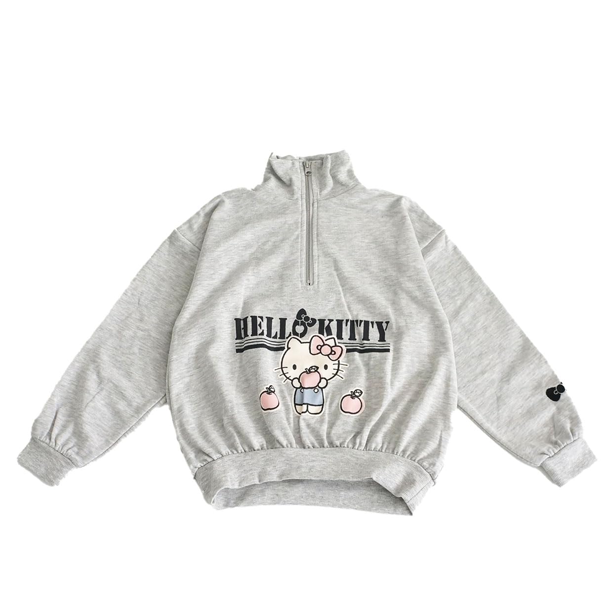 

Sanrio Hello Kitty Size 100 Half-Zip Sweatshirt, Girls, Gray, сірий колір