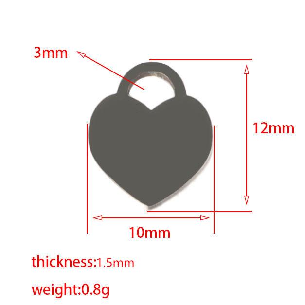 Stainless Steel Heart-Shaped Pendant for DIY Jewelry - Engravable Love Couple Charm Steel