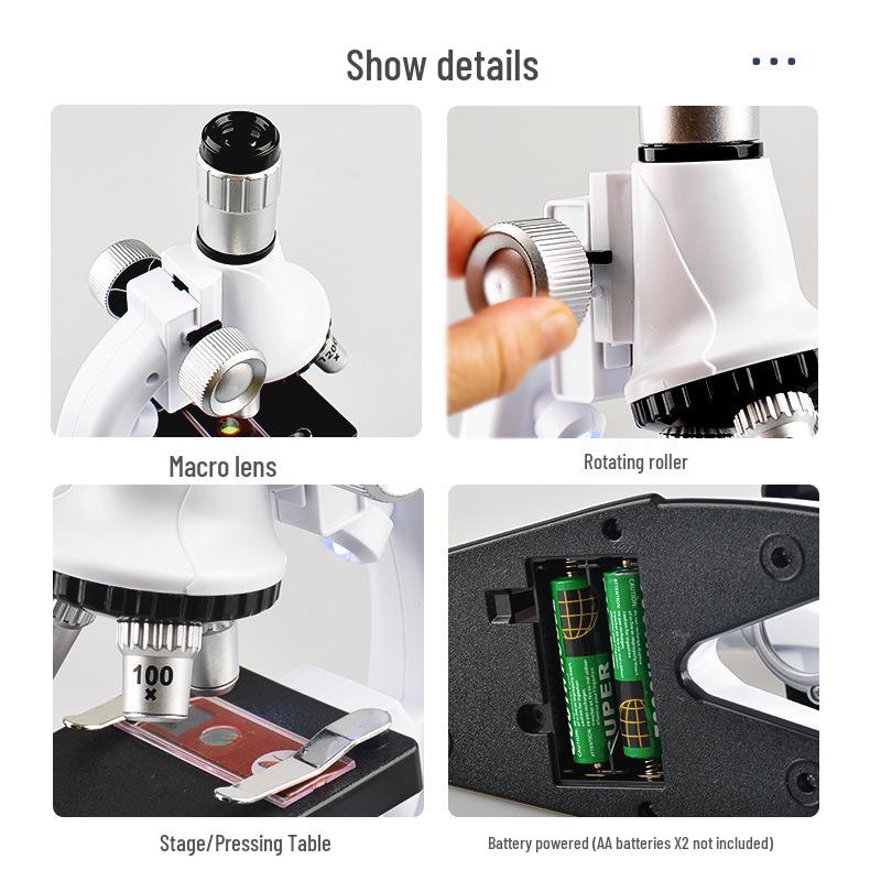 1200x Microscope Set for Kids - Portable Science Experiment Kit for Elementary Students