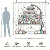 1 Stück Duschvorhang - Entzückende Katzen in einer Badewanne mit Blasen und Wassertropfen Design Wasserdicht