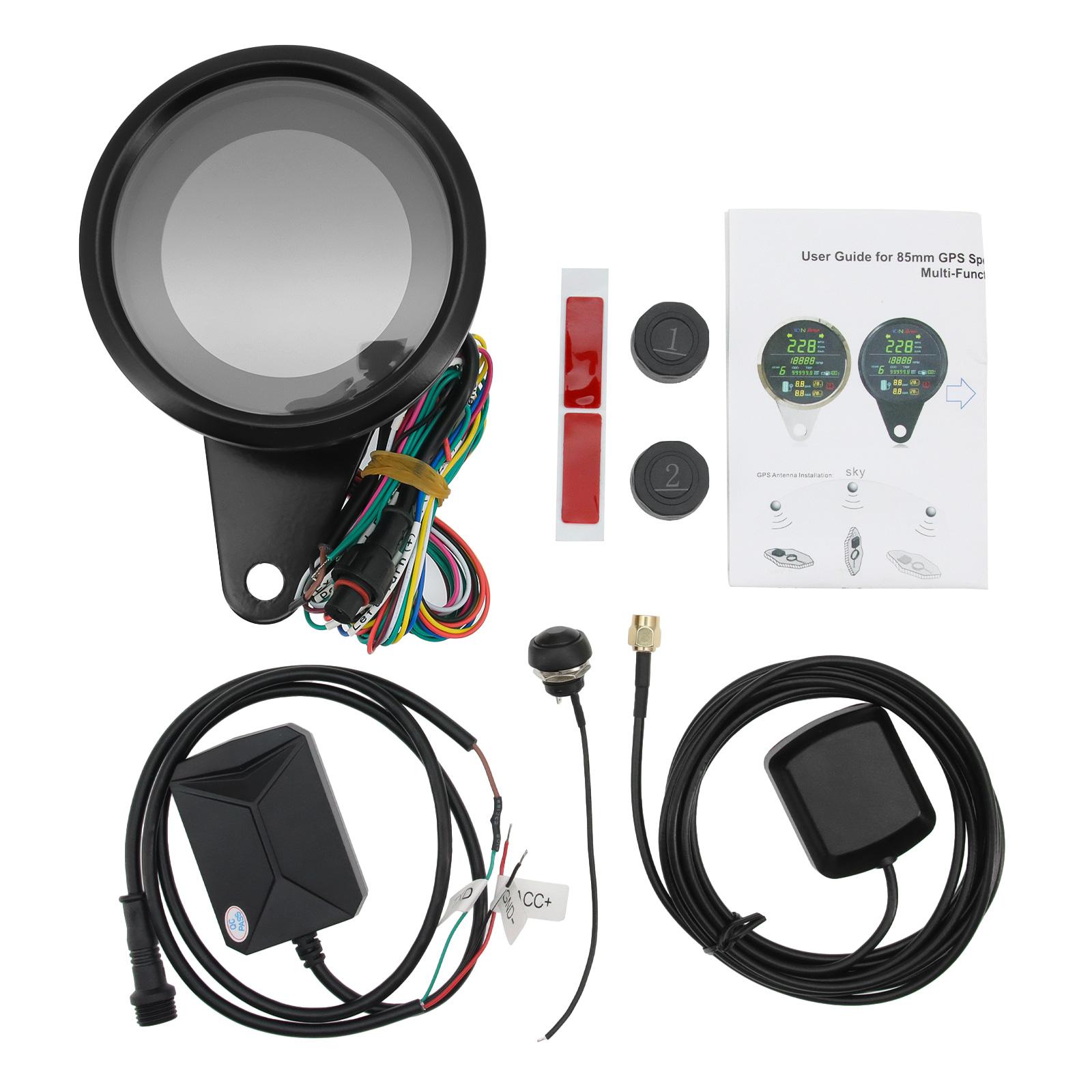 

Мотоциклетный спидометр, круглая цифровая приборная панель с зеленым светодиодом, спидометр, миль/ч, узлы, км/ч, об/мин, пробег, дисплей одометра двигателя 12 В