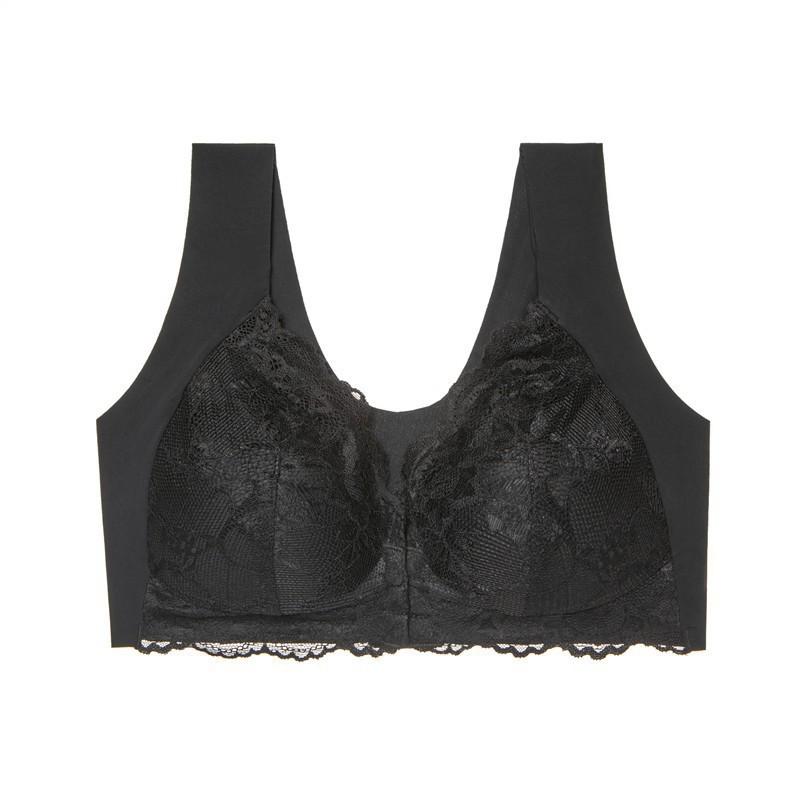 Open the Buckle Before the Explosion, Gather Large Size Thin Bra, Sexy Lace Without Steel Ring, Beautiful Back Underwear