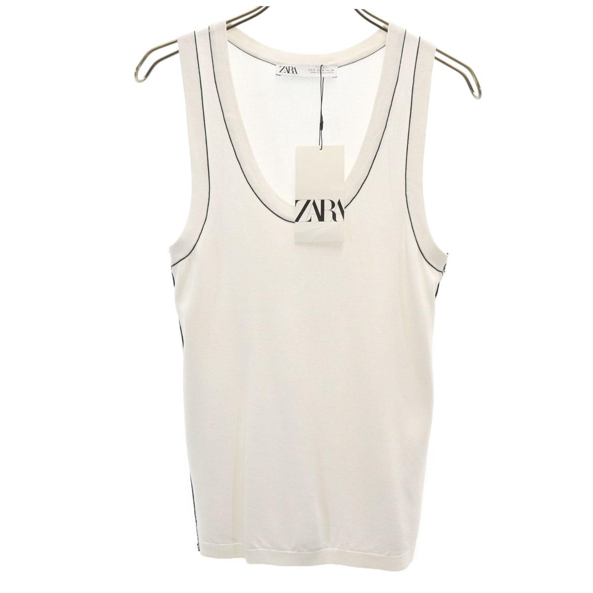 

unused ZARA No sleeve knit S white Women Used