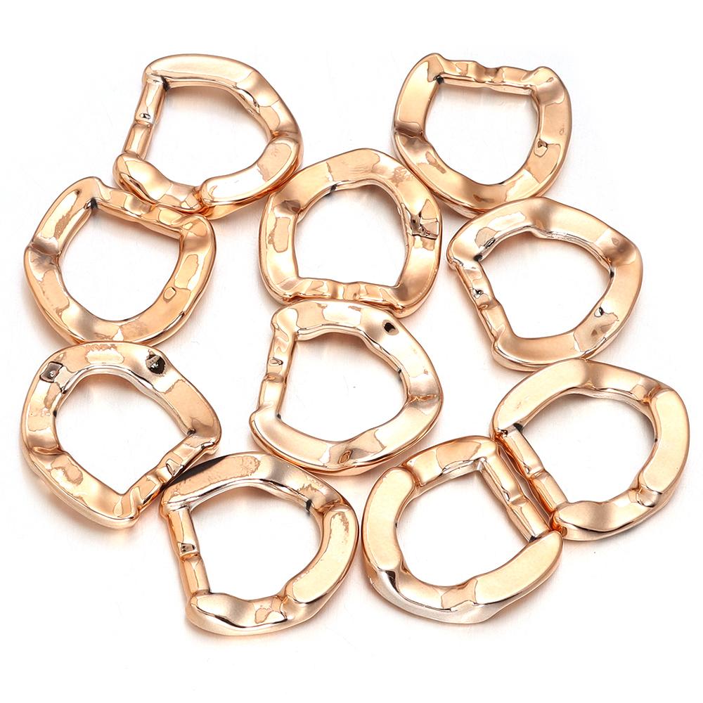 10pcs/bag Plated Acrylic Chain Tail Buckle Link Chain Connector For Jewelry Making Components Woman Handbag Parts Accessories