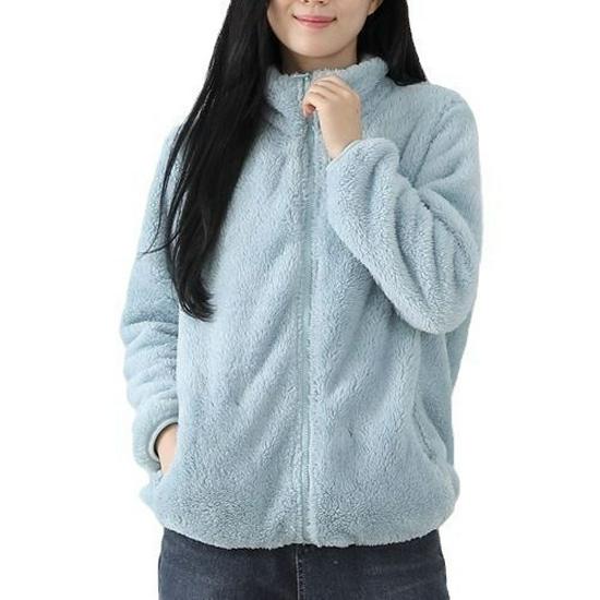 Women's Double-Sided Fleece Hoodie Jacket - Warm, Velvet Thickened, Stand Collar Zipper Cardigan for Winter