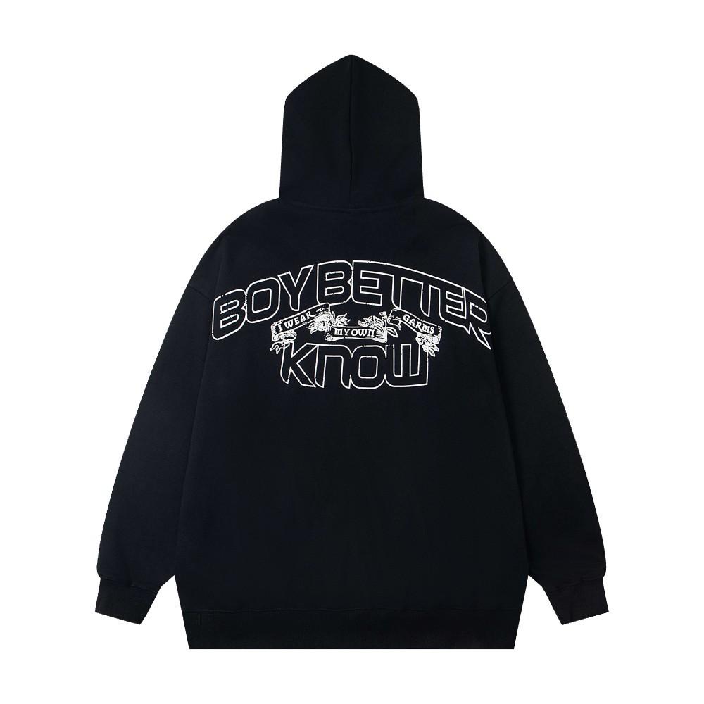 Trendy Alcatraz print hooded sweatshirt for men and women with zip-up jackets
