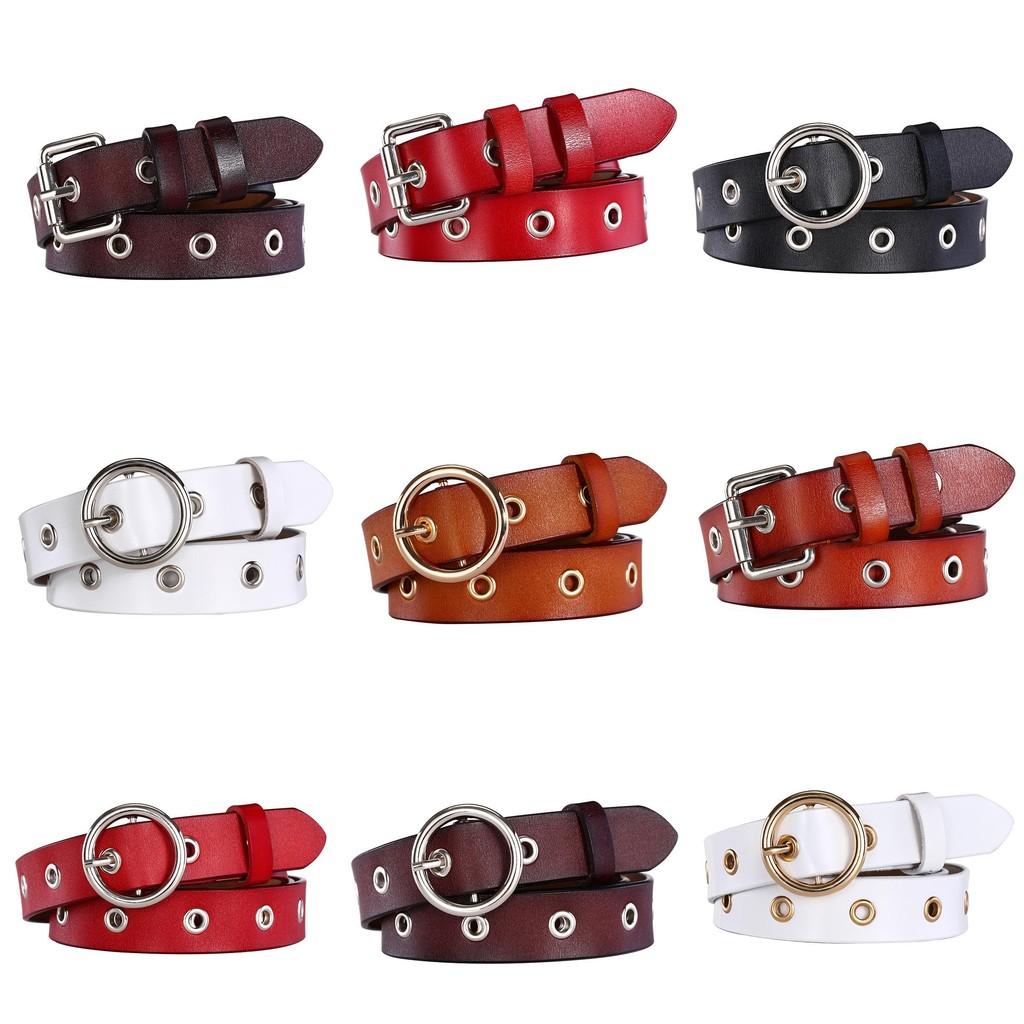 Wide Leather Twolayer Belt Women Vintage Circular Decoration Daily Wear Party