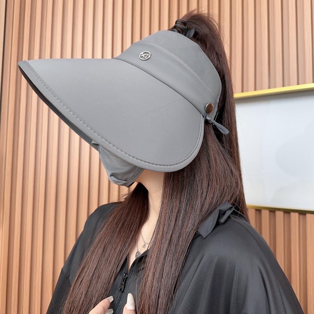 Large Brim Ponytail Cap Summer Beach Fisherman Hats New Women Sun Hat  for Outdoor Travel