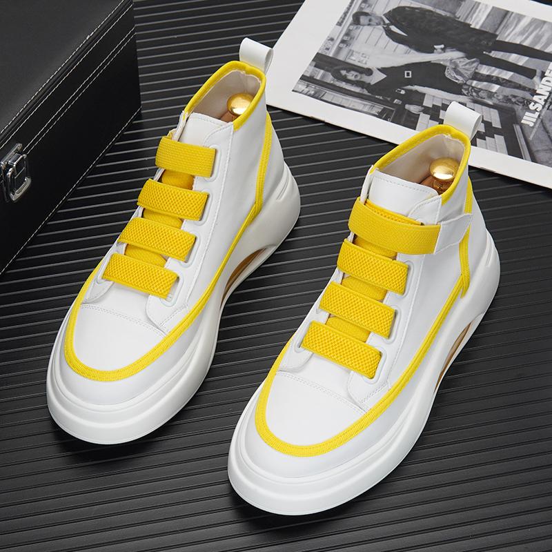 Fashion men luxury fashion platform boots original leather white shoes  designer street style sneakers stylish ankle botas hombre