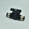 BUC Black 4mm 6mm 8mm 10mm 12mm Pneumatic Push-In Quick Joint Fittings Manual Ball Valve Hand Turn Switch Connector