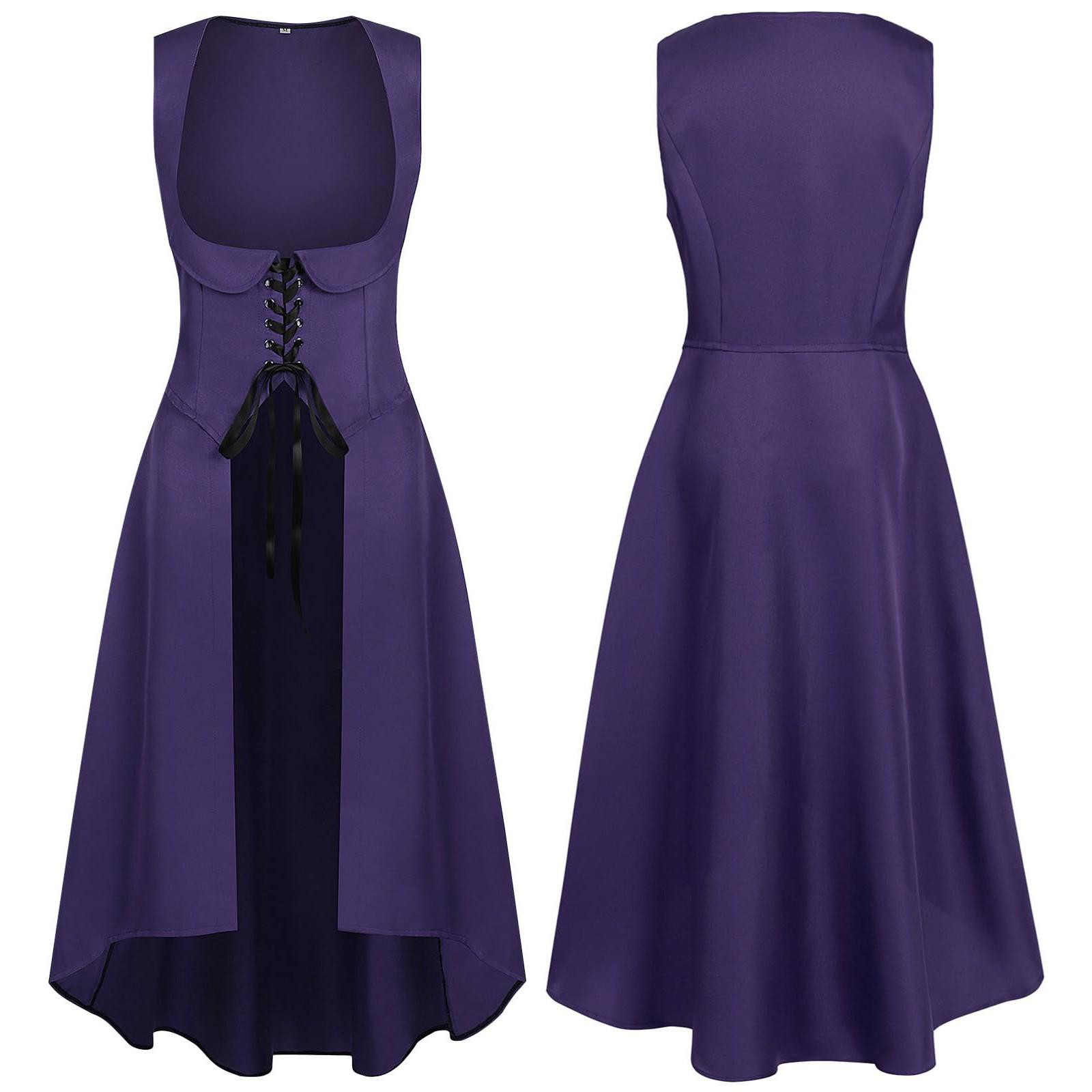 

Женское платье без рукавов с завышенной талией, готичный костюм для косплея S фиолетовый