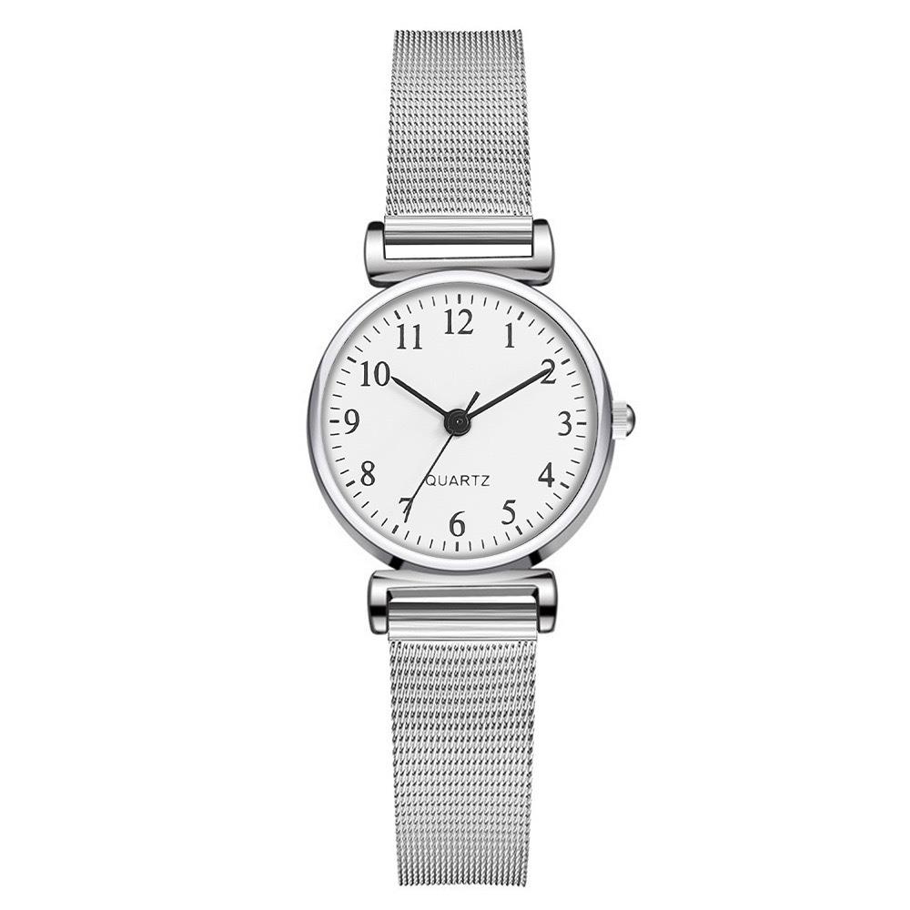 Fashion Round Watches Adjustable Strap Mesh Belt Wristwatches Luxury Quartz Watch Gifts
