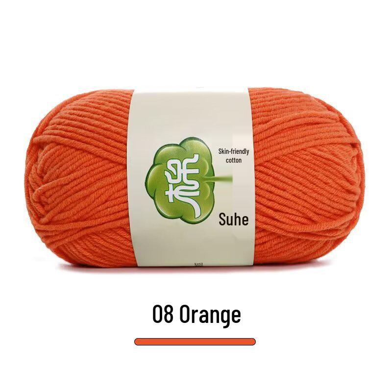 Combed Milk Cotton 5-Strand Yarn Pack for Hand-Knitted Scarves, Medium Thick, DIY Blanket Knitting, Crochet Material.