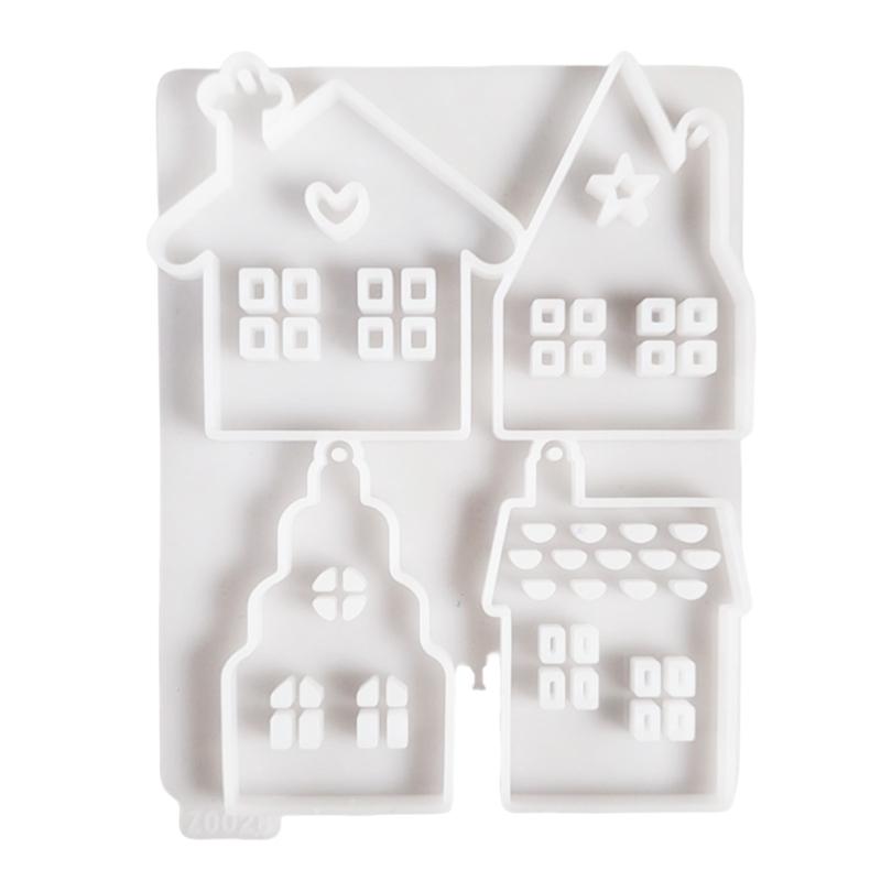 

Flexible Silicone Keychain Mold House Shaped Key Chain Mould Jewelry Making Tool Personalized Keyring Pendant Molds 1