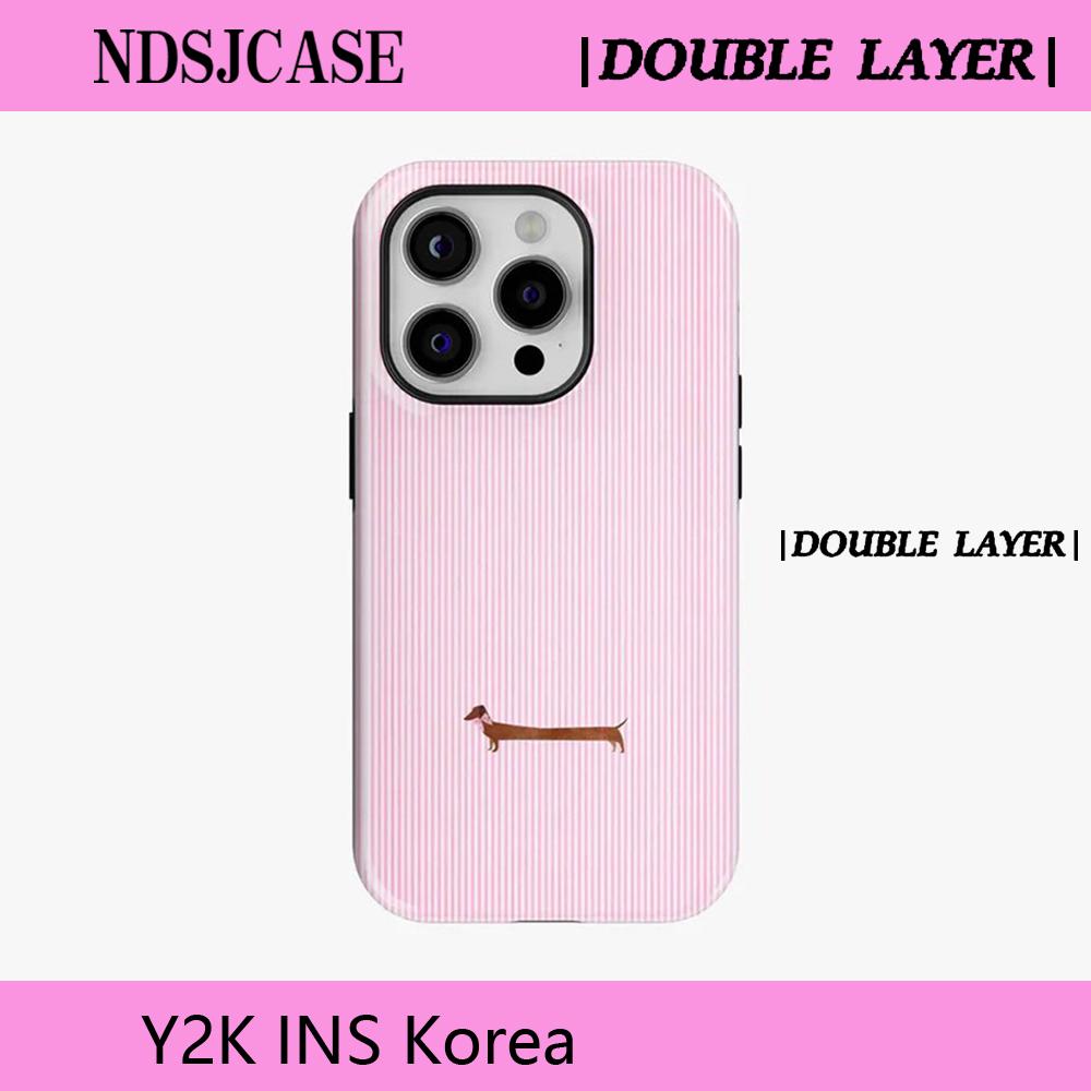 

Роскошный чехол Clmj SWAG Doxie Love для iPhone 17 16e 16 15 14 13 12 11 Air Pro Max Plus, магнитная двухслойная задняя крышка iPhone 17