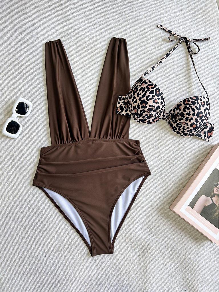 2025 Sexy High-Waisted Push-Up Bikini Set for Women