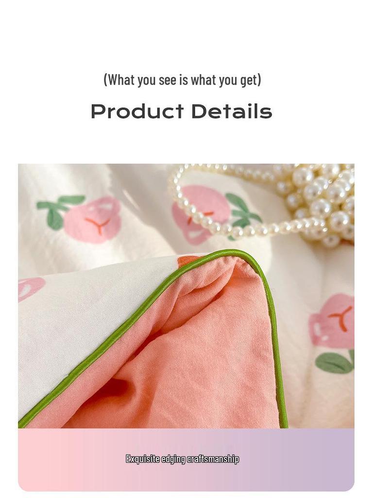 Class A Soy Fiber Double-Layer Summer Quilt with Cartoon Print - Air Conditioning Comfort Quilt, Thin & Lightweight