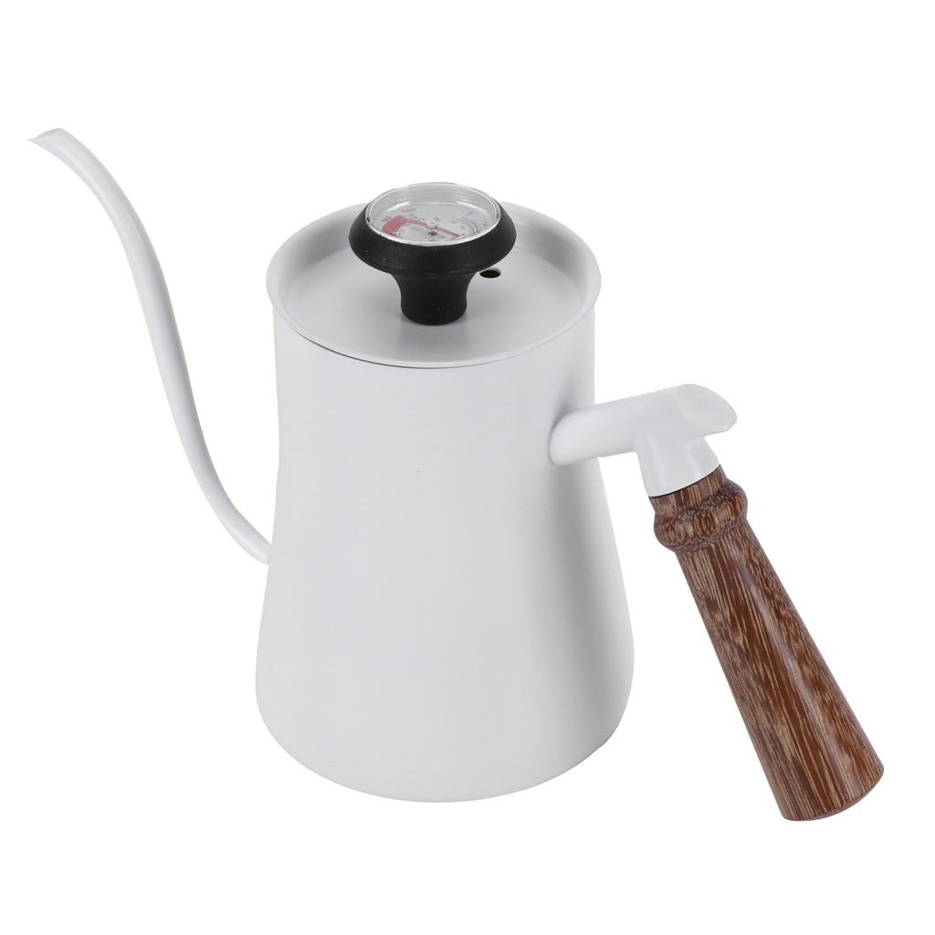 650ml Hanging Ear Hand Coffee Pot Stainless Steel Drip Type Coffeeware Tool with Thermometer
