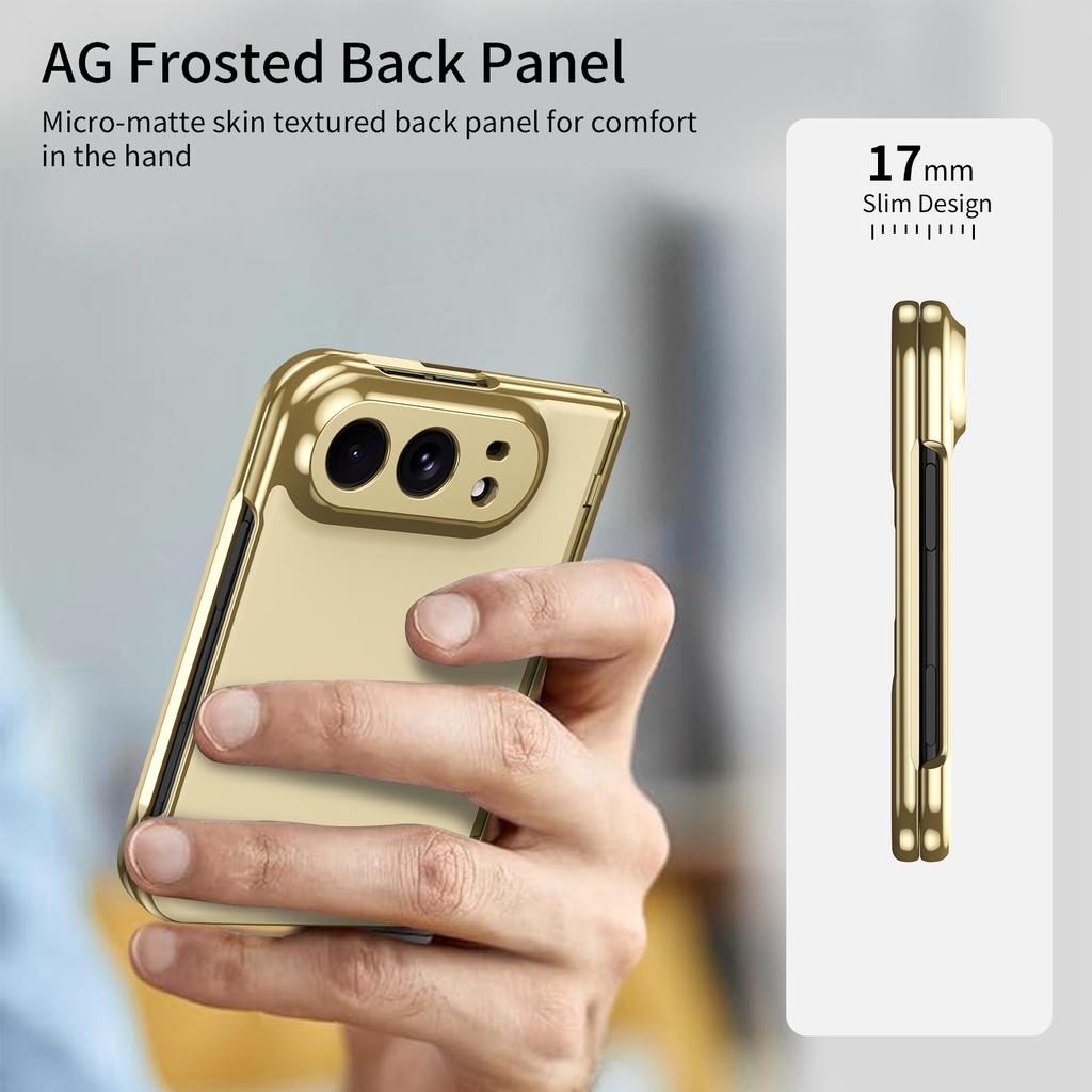 For iPhone Duo Phone Case Electroplating Skin-Friendly Hinge With Tempered Film Shockproof Protection Back Cover Accessories
