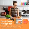 Practical Plastic Film Organizer Box Practical Food Wrap Storage Box Food Cover Cling Film Wrap Organizer