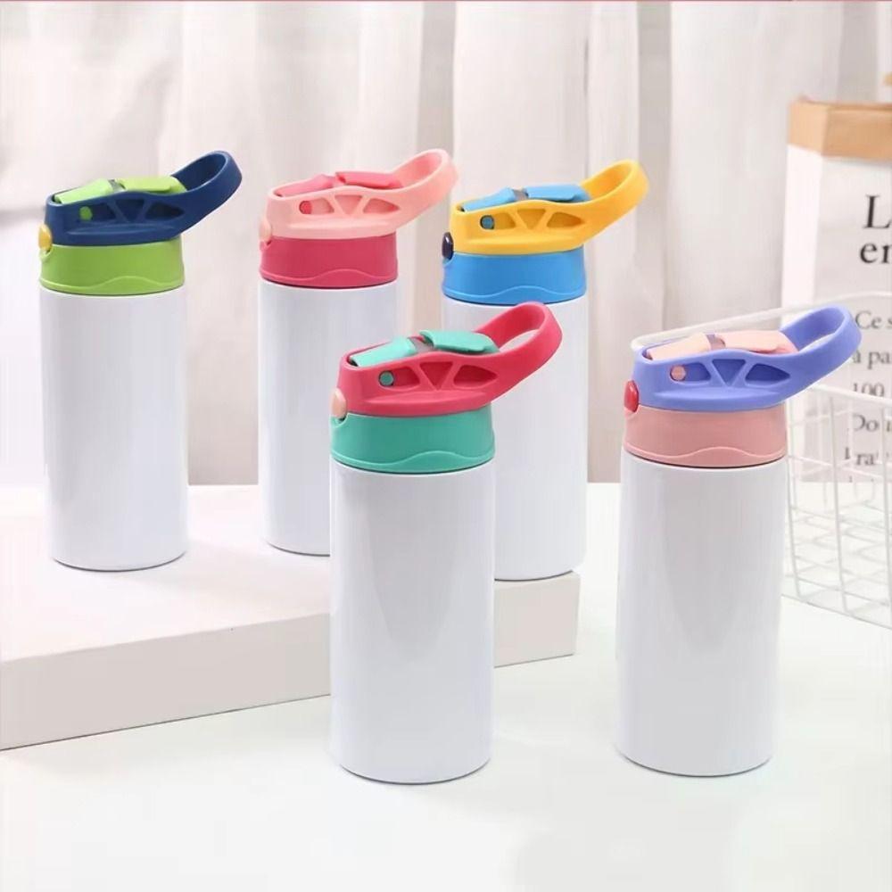 Fashion 12oz Sublimation Straight Sippy Cup Flip Top Double Kids Bottle Stainless Steel Double Wall Gifts Sippy Bottle