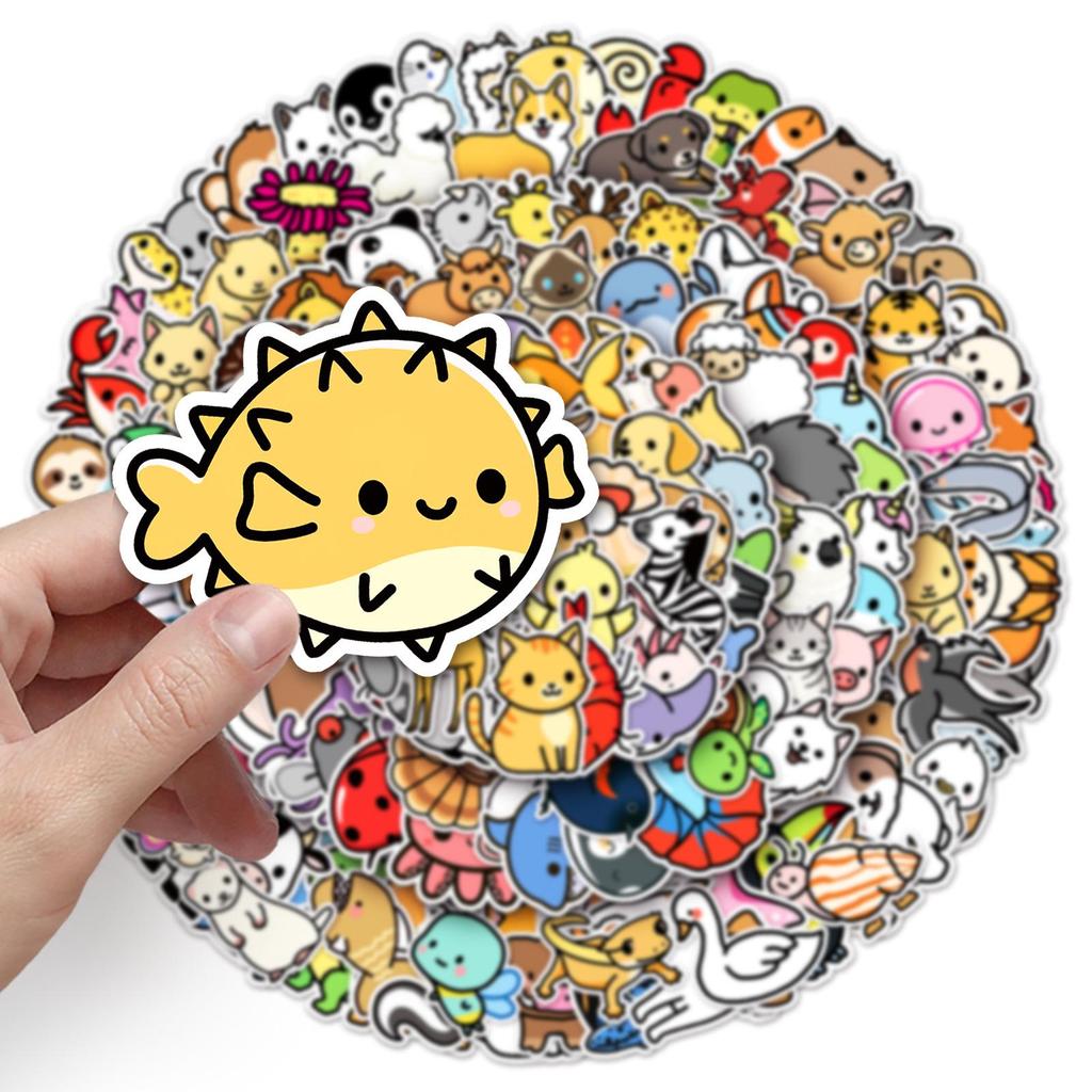 Cute Cartoon Animal Stickers (200 Sheets) for Kids: Waterproof Decorations for Journals, Planners, Cards, and Phone Cases