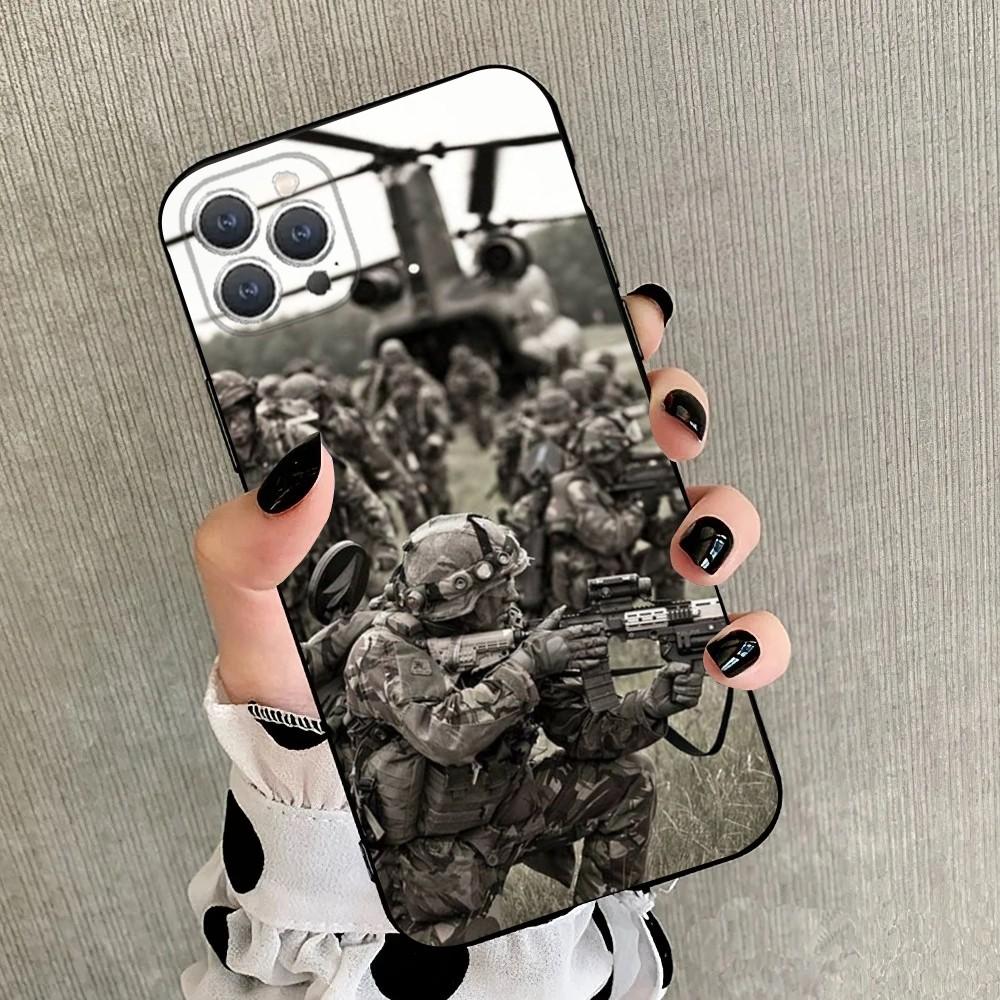 Army Special Forces Phone Case For iPhone 15,14,13,12,11,Plus,Pro Max,XS,X,XR,SE,Mini,8,7 Soft Silicone Black Cover