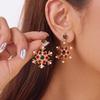 Bunte Kristall-Weihnachtsschneeflocken Zirkon Perlen Ohrstecker Für Damen Hängend Haken Weihnachten Party Mode Schmuck Geschenk