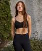 Debiweeo Shirred V-Neck Bra Top Devi-Ts0059-Black
