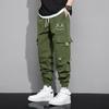 Mode Druck Buchstaben Große Tasche Herren Cargohose Klassisch Locker Kordelzug Taille Street Casual Männlich Hübsche Hose