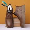 Cotton Shoes Warm Wool Leather Shoes Men's Winter Velvet Thickened Non-slip Casual Men's Shoes Snow Boots