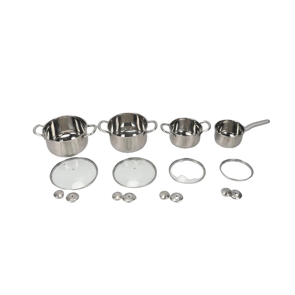 Cookware Set 304 Stainless Steel Thickened Soup Pots with Double Handle Lids for Kitchen