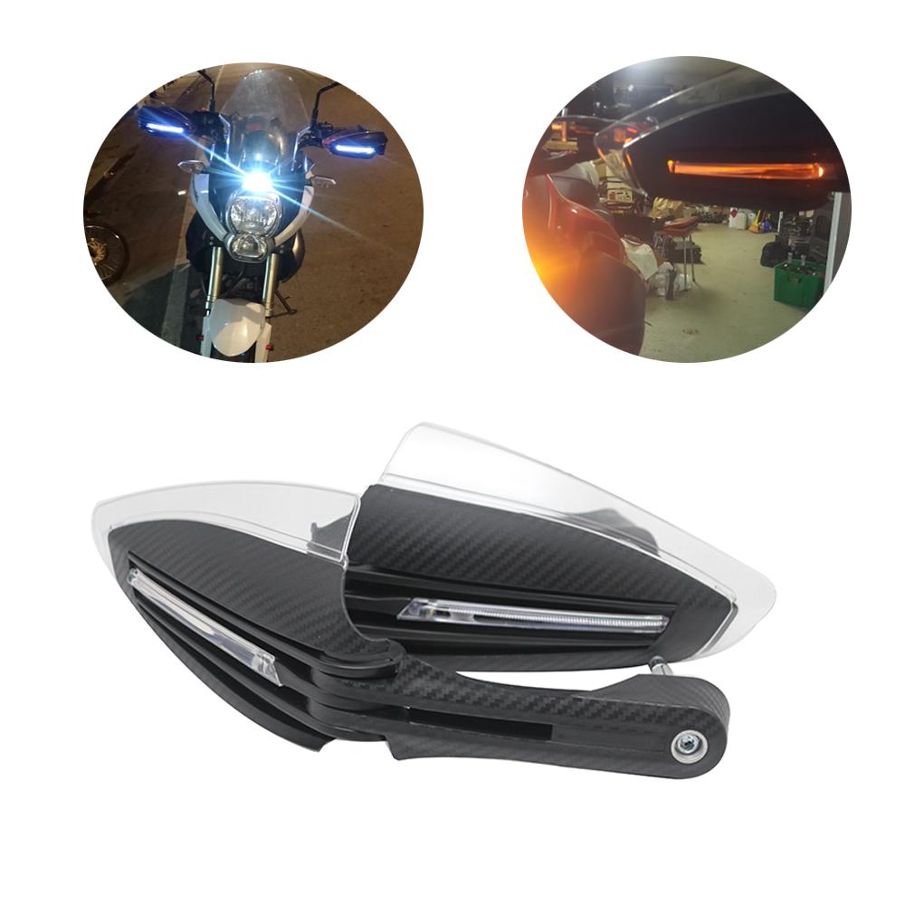ZSDTRP Motorcycle Led Hand Guard Shield Windproof Motorbike Motocross Universal Protector Modification Protective