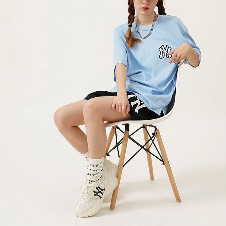 New MLB Old Flower T Shirts Unisex Blue 3ATSM2023-50BLL